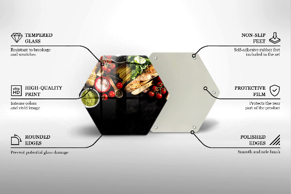 Deska szklana kuchenna Włoskie składniki i przyprawy