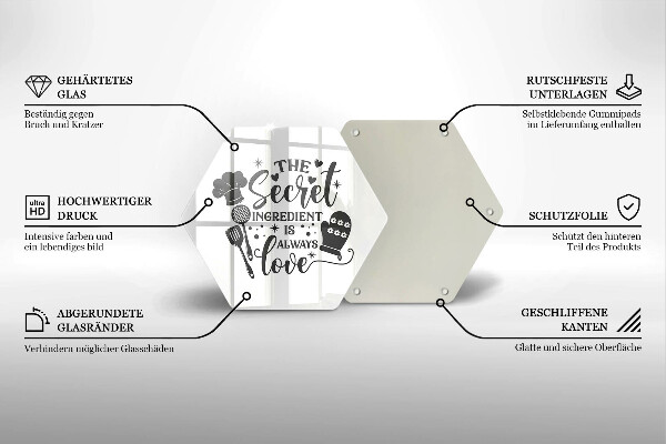 Deska szklana kuchenna Napis, sentencja