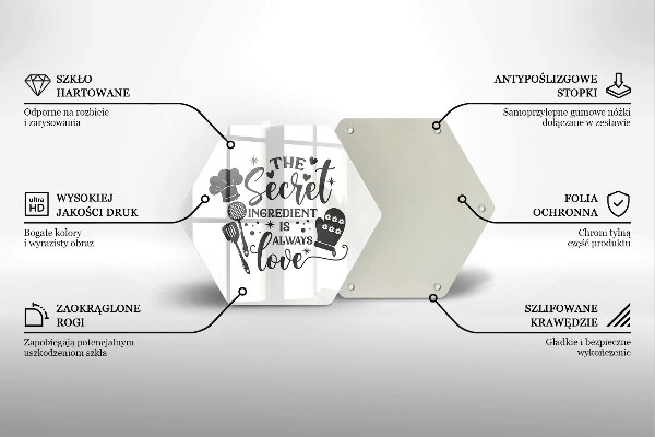 Deska szklana kuchenna Napis, sentencja