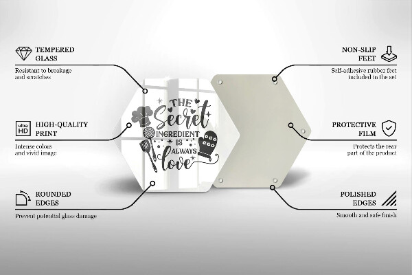 Deska szklana kuchenna Napis, sentencja