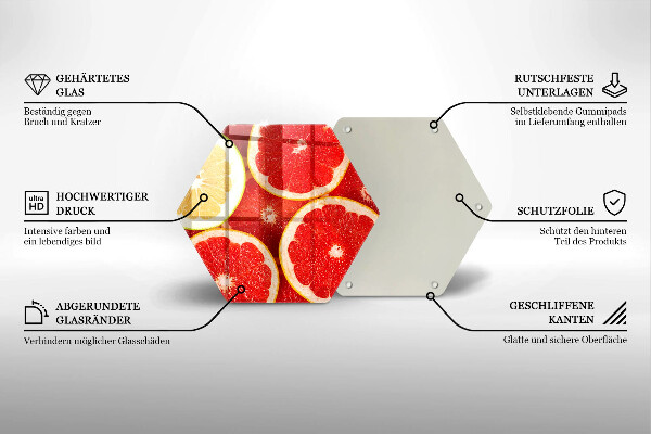 Deska szklana kuchenna Plastry grejpfruta