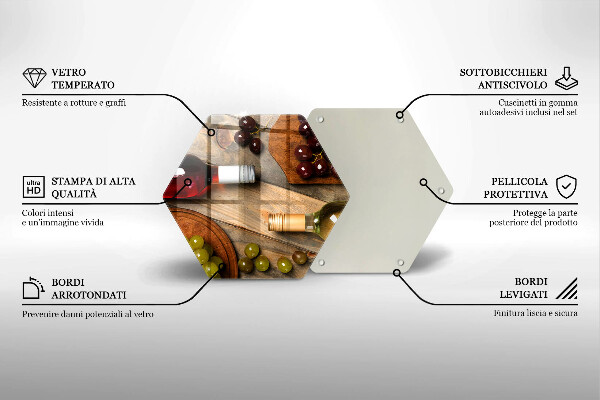 Deska szklana kuchenna Butelki wina i winogrona