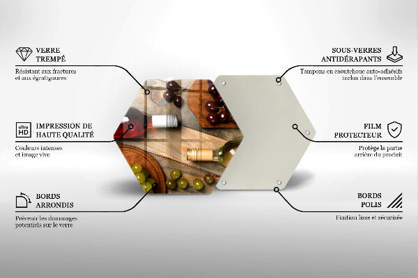 Deska szklana kuchenna Butelki wina i winogrona