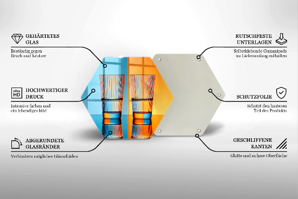 Deska szklana kuchenna Dwie szklanki wody