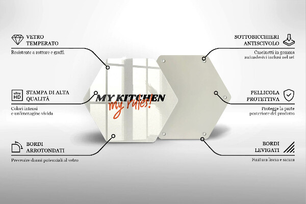 Deska szklana kuchenna Napis My kitchen my rules