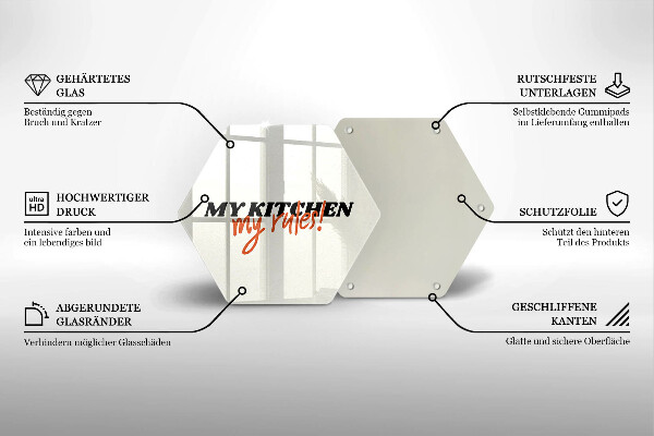 Deska szklana kuchenna Napis My kitchen my rules