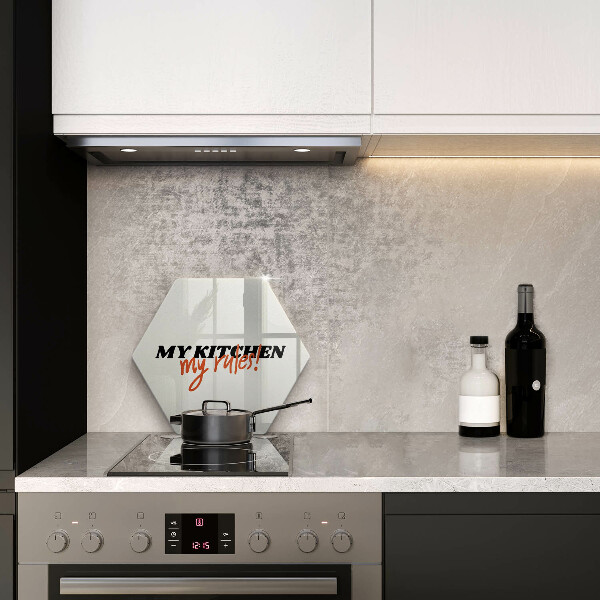 Deska szklana kuchenna Napis My kitchen my rules