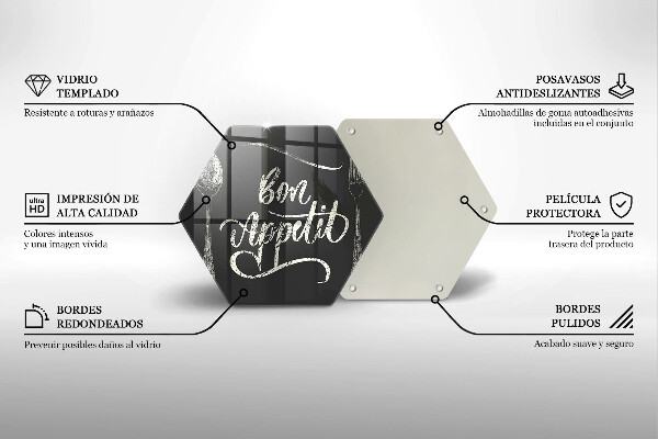 Deska szklana kuchenna Napis Bon Appetit