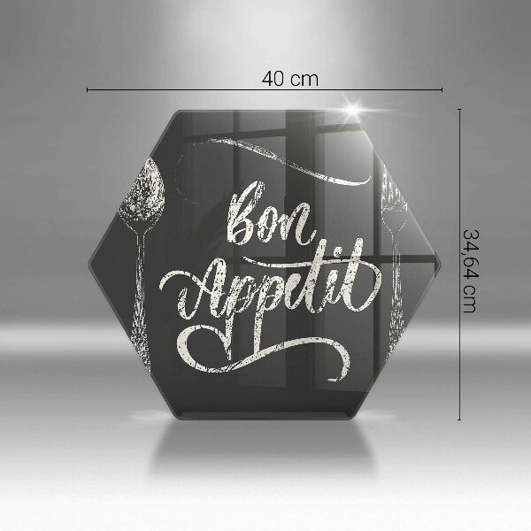 Deska szklana kuchenna Napis Bon Appetit