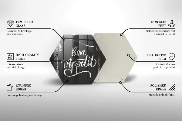 Deska szklana kuchenna Napis Bon Appetit