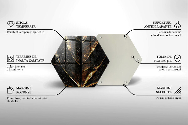 Deska szklana kuchenna Złoty liść