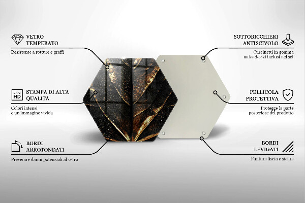 Deska szklana kuchenna Złoty liść