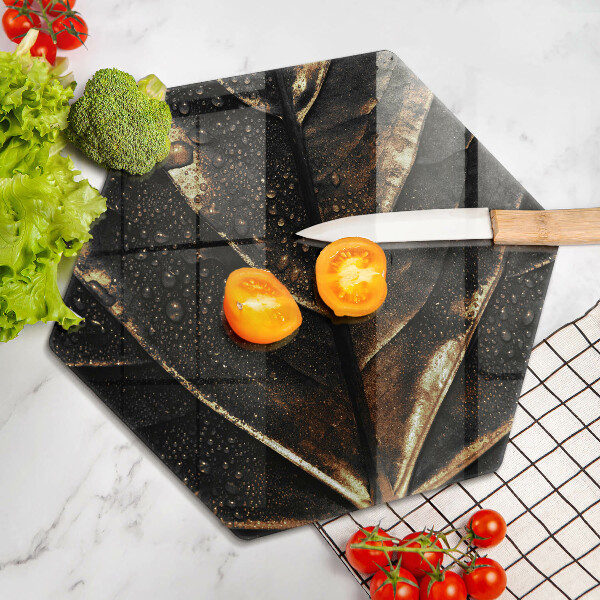 Deska szklana kuchenna Złoty liść