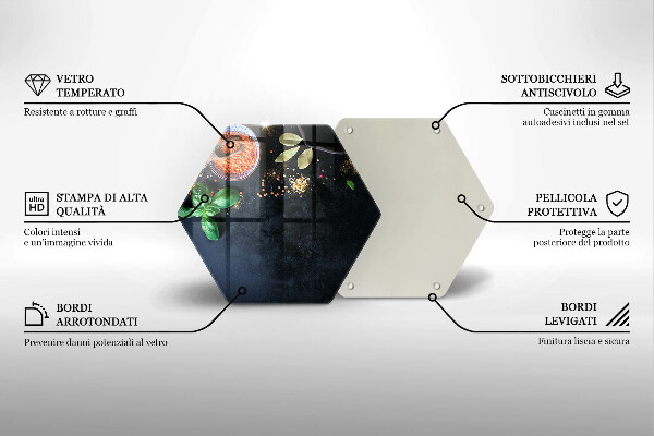 Deska szklana kuchenna Miseczki z przyprawami