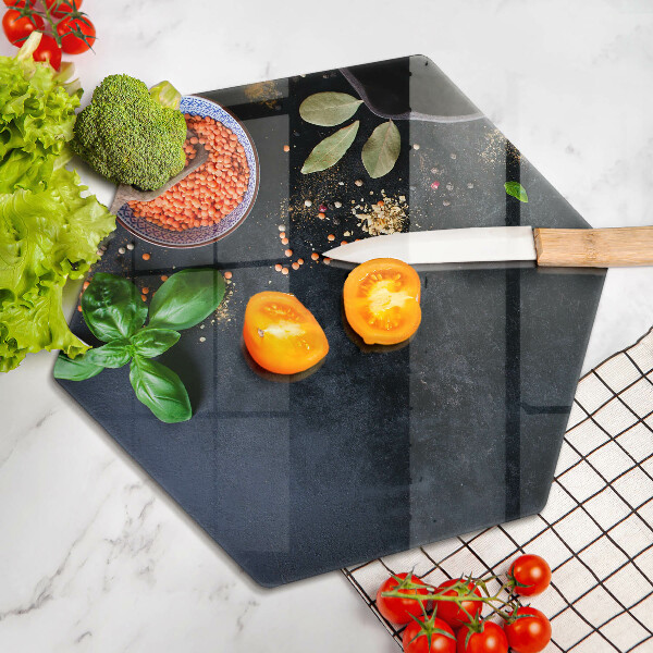 Deska szklana kuchenna Miseczki z przyprawami