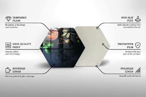 Deska szklana kuchenna Miseczki z przyprawami