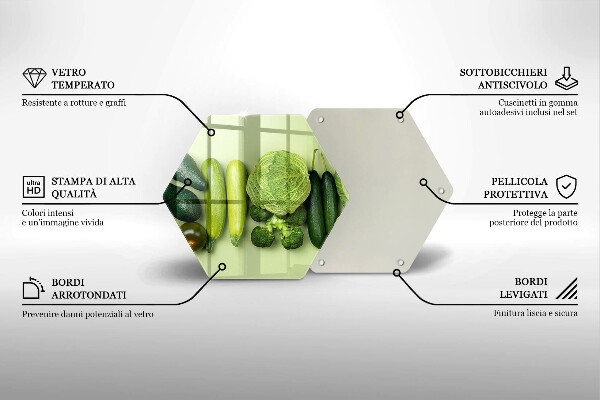 Deska szklana kuchenna Zielone owoce i warzywa