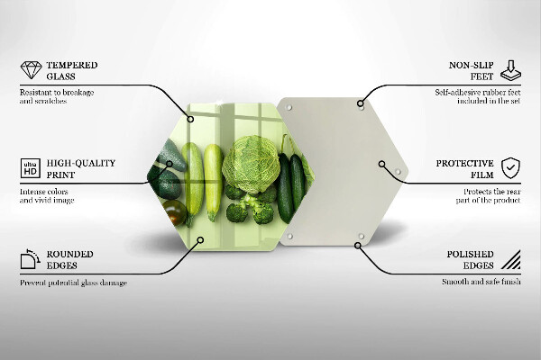 Deska szklana kuchenna Zielone owoce i warzywa
