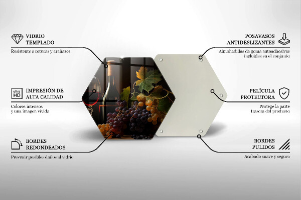 Deska szklana kuchenna Kieliszek wina i winogrona