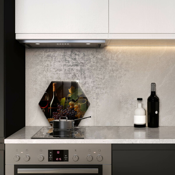 Deska szklana kuchenna Kieliszek wina i winogrona