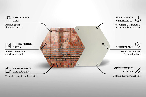 Deska szklana do kuchni Ceglana ściana mur