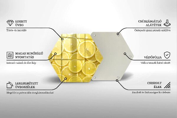 Deska szklana do kuchni Owoce cytryny