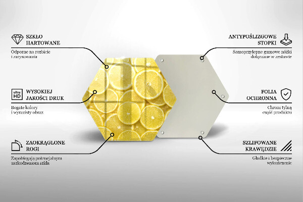 Deska szklana do kuchni Owoce cytryny