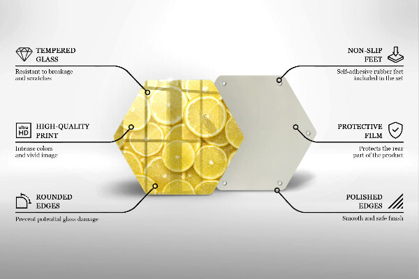 Deska szklana do kuchni Owoce cytryny
