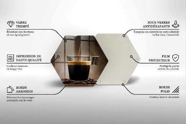 Deska kuchenna Szklanka i ziarna kawy