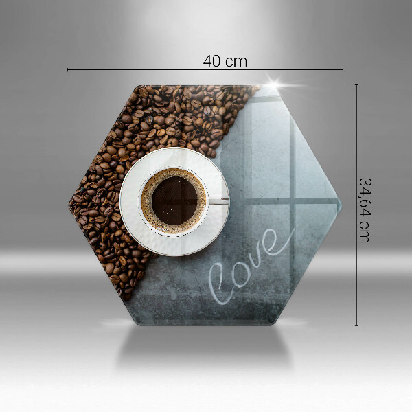 Deska kuchenna Ziarna kawy i filiżanka