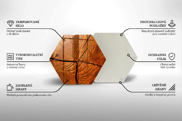 Deska szklana do kuchni Pień drewna struktura