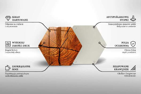 Deska szklana do kuchni Pień drewna struktura