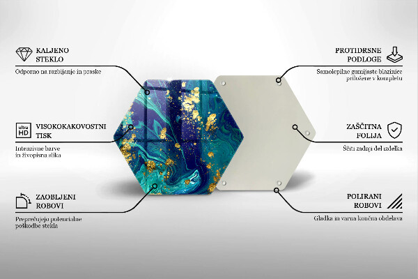 Deska szklana do kuchni Abstrakcja ze złotem