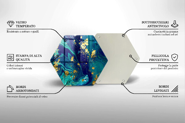 Deska szklana do kuchni Abstrakcja ze złotem