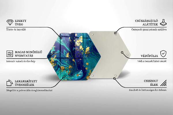 Deska szklana do kuchni Abstrakcja ze złotem