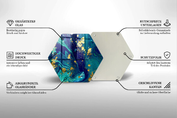 Deska szklana do kuchni Abstrakcja ze złotem