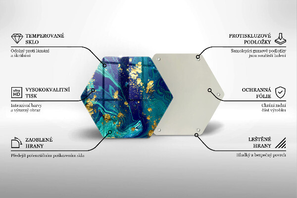 Deska szklana do kuchni Abstrakcja ze złotem