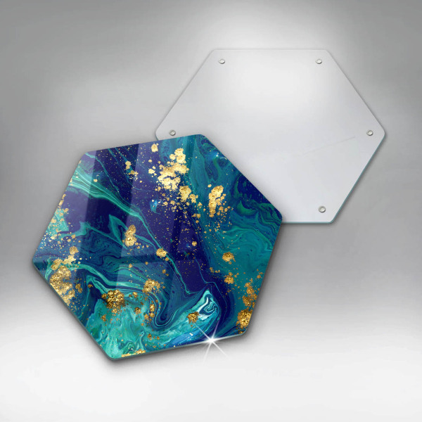 Deska szklana do kuchni Abstrakcja ze złotem