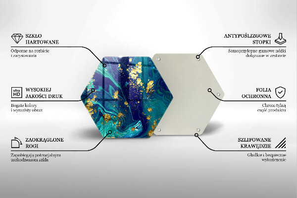 Deska szklana do kuchni Abstrakcja ze złotem