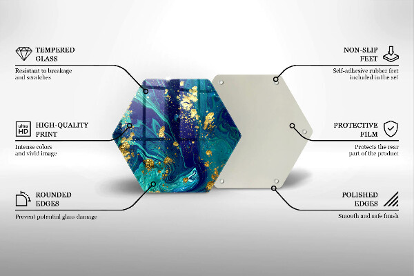 Deska szklana do kuchni Abstrakcja ze złotem