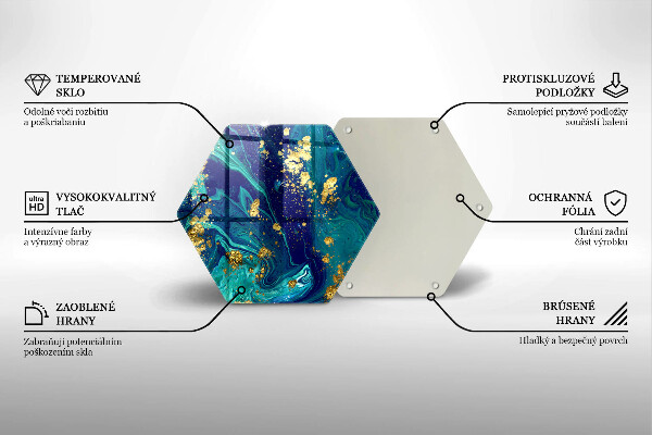 Deska szklana do kuchni Abstrakcja ze złotem