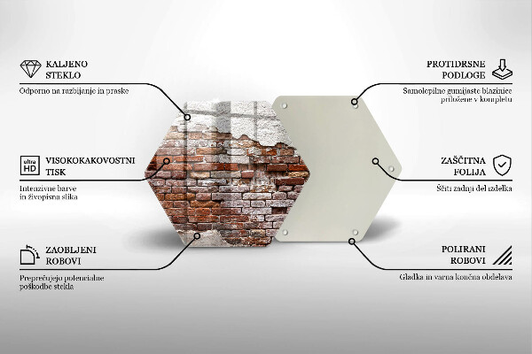 Deska szklana do kuchni Stary mur cegły i beton
