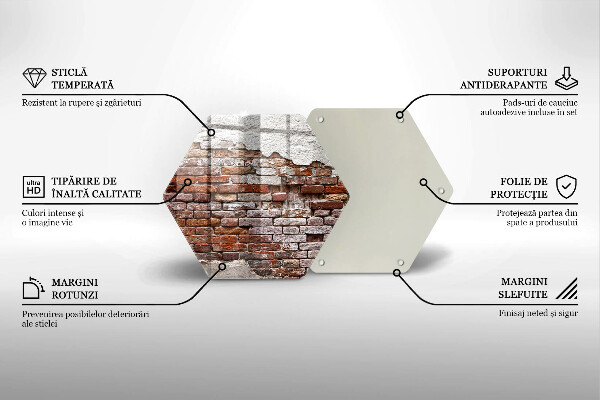 Deska szklana do kuchni Stary mur cegły i beton
