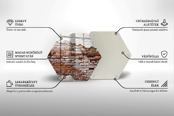 Deska szklana do kuchni Stary mur cegły i beton