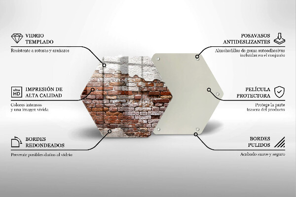 Deska szklana do kuchni Stary mur cegły i beton