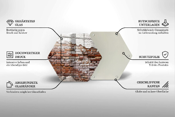 Deska szklana do kuchni Stary mur cegły i beton