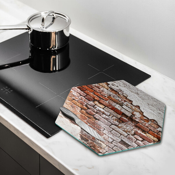 Deska szklana do kuchni Stary mur cegły i beton