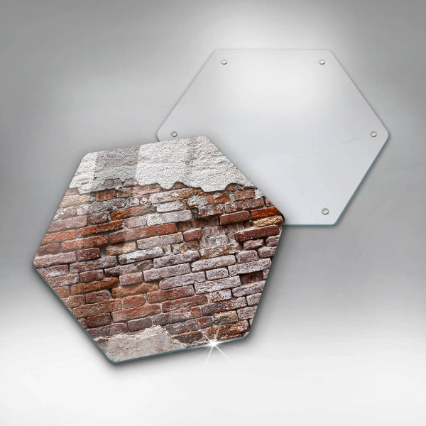 Deska szklana do kuchni Stary mur cegły i beton