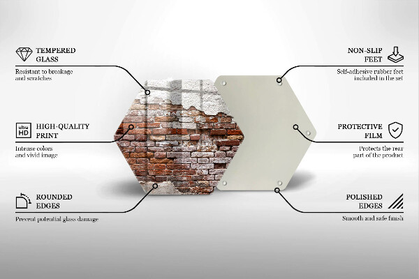 Deska szklana do kuchni Stary mur cegły i beton