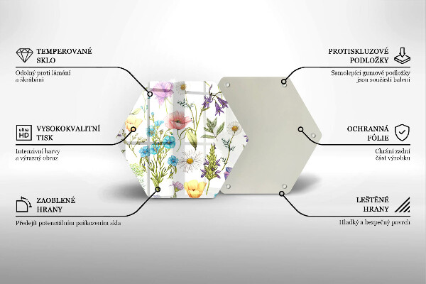 Deska szklana do kuchni Ilustracja kwiaty